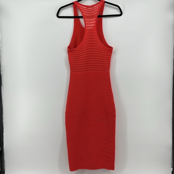 Ronny Kobo Women's Esha Coral Pointelle Knit Dress Orange Vermillion Size Medium - Picture 7 of 15